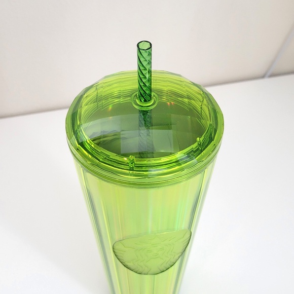 Starbucks 2023 Lime Yellow Green Kaleidoscope Iridescent Holo 24 oz Venti Cup - Picture 2 of 4